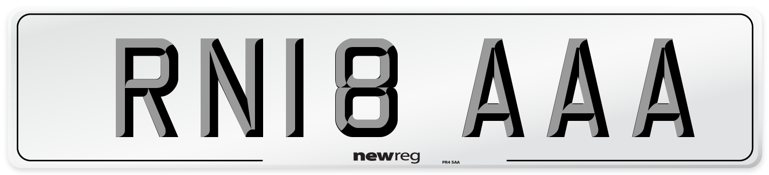 RN18 AAA Number Plate from New Reg